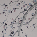 Обои ручная роспись Plum Blossom Special Colourway on Lilac Hint dyed silk варинант исполнения - 1 | Loft Concept в Грозном