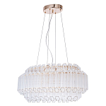 Люстра подвесная многослойная с прозрачными хрустальными трубками и золотистым каркасом Hexagon Tube Light варинант исполнения - 1 | Loft Concept в Грозном