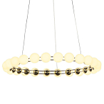 Люстра светодиодная кольцевая с круглыми плафонами белого цвета PEARLS Suspension 48 варинант исполнения - 3 | Loft Concept в Грозном