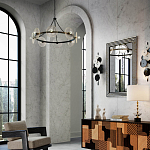 Люстра круглая с литыми стеклянными дисками Olympe Glass Chandelier варинант исполнения - 4 | Loft Concept в Грозном