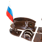 Настольный письменный набор с часами из природного камня обсидиана Competent Leader варинант исполнения - 3 | Loft Concept в Грозном