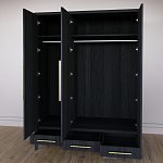 Большой Шкаф Primo Черный дуб с 3 дверьми и 3 выдвижными ящиками варинант исполнения - 8 | Loft Concept в Грозном