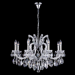 Люстра подвесная с 8-ю лампочками и прозрачными хрустальными подвесками на хромированном основании Crystal lamps варинант исполнения - 2 | Loft Concept в Грозном