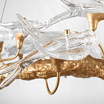 Люстра подвесная с прозрачными стеклянными птичками на ветвях Диаметр 100 см Serip Voa варинант исполнения - 10 | Loft Concept в Грозном