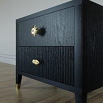 Тумба прикроватная с двумя ящиками Elsa Dreams Black варинант исполнения - 3 | Loft Concept в Грозном