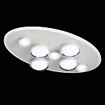 Потолочный светильник овальной формы белого цвета с 7-ю лампами Lunar Pebbles варинант исполнения - 4 | Loft Concept в Грозном