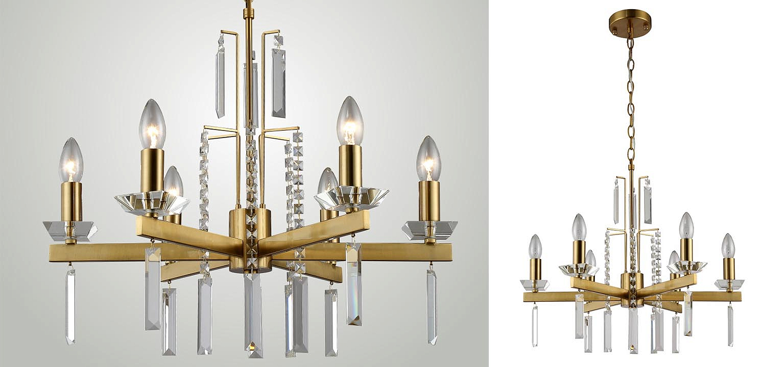 Люстра Vivien Crystal Brass Chandelier 6 Люстра Vivien Crystal Brass Chandelier 6 - Loft-Concept в Грозном