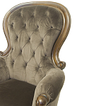 Кресло с мягкой обивкой из коричневого велюра на 4-х деревянных ножках Evelyn Classical Armchair варинант исполнения - 4 | Loft Concept в Грозном