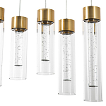 Люстра c 6-ю стеклянными плафонами золото Sparkling Bubbles Tube Gold Hanging Lamp варинант исполнения - 4 | Loft Concept в Грозном
