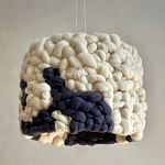 Светильник вязаный из шерсти Черно-белый варинант исполнения - 1 | Loft Concept в Грозном