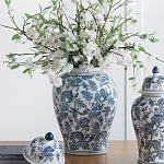Ваза с крышкой и бело-синим цветочным узором Blue & White Ornament  варинант исполнения - 7 | Loft Concept в Грозном