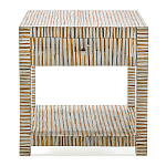 Тумбочка прикроватная Vancouver Bone Inlay Bedside Beige варинант исполнения - 3 | Loft Concept в Грозном