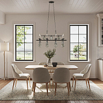 Люстра подвесная с 8-ю лампами и стеклянными круглыми подвесками Currey & Company варинант исполнения - 2 | Loft Concept в Грозном