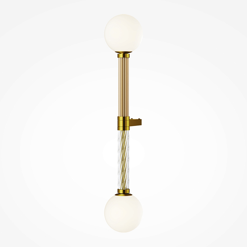 Бра со стеклянными вставками Helios Латунь Прозрачное Стекло в Грозном | Loft Concept 