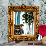 Зеркало настенное золотое с резным орнаментом Classic Ornament Mirror варинант исполнения - 2 | Loft Concept в Грозном