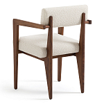 Кресло обеденное Alcove White Boucle из массива ореха варинант исполнения - 4 | Loft Concept в Грозном