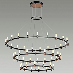 Люстра подвесная с тремя круглыми ярусами и цилиндрическими плафонами Arnaut Light варинант исполнения - 3 | Loft Concept в Грозном