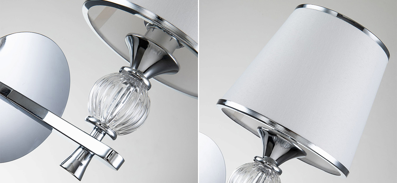 Бра цвета хром с тканевыми плафонами LUMINAIRE Бра цвета хром с тканевыми плафонами LUMINAIRE - Loft-Concept в Грозном