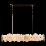 Люстра подвесная линейная с текстурированными мраморными элементами Marble square варинант исполнения - 2 | Loft Concept в Грозном