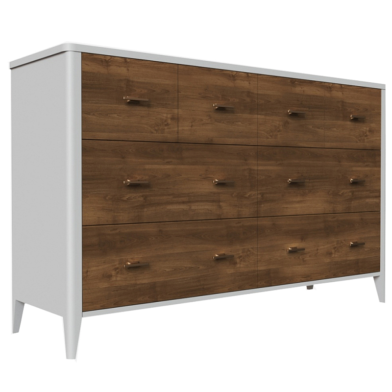 Комод из массива бука с 8-ю ящиками Tasteful Furniture Слоновая кость Серый Коричневый Комод из массива бука с 8-ю ящиками Tasteful Furniture Слоновая кость Серый Коричневый в Грозном | Loft Concept
