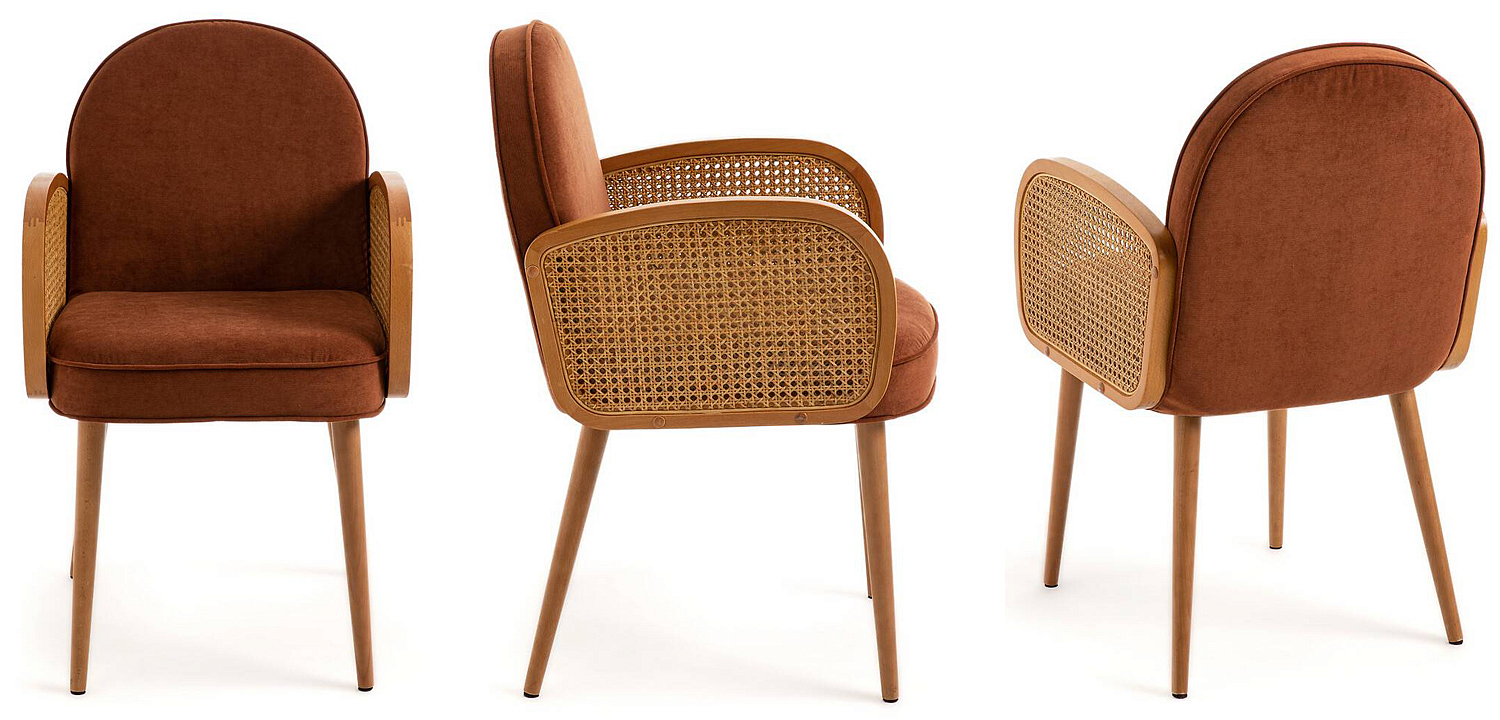 Стул Morten Wicker Terracotta Chair Стул Morten Wicker Terracotta Chair - Loft-Concept в Грозном