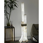 Торшер геометрический с тремя мраморными плафонами Marble Tripod варинант исполнения - 7 | Loft Concept в Грозном