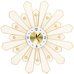 Часы настенные из металла в виде солнца с белым циферблатом Mirror Tower Clock варинант исполнения - 1 | Loft Concept в Грозном