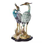 Статуэтка в виде двух птиц из фарфора с бронзовыми элементами Bird of the Garden of Eden варинант исполнения - 3 | Loft Concept в Грозном