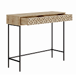 Консоль напольная деревянная с выдвижным ящиком с резным орнаментом HEATON CONSOLE OAK варинант исполнения - 1 | Loft Concept в Грозном