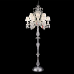 Торшер с 12-ю белыми текстильными абажурами и хрустальными подвесками Lustre Reverie варинант исполнения - 2 | Loft Concept в Грозном