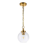 Подвесной светильник латунного цвета с прозрачным стеклянным плафоном Feiss варинант исполнения - 11 | Loft Concept в Грозном