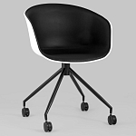 Офисное кресло из пластика с мягким сиденьем Eggshell Black варинант исполнения - 2 | Loft Concept в Грозном