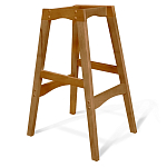 Барный стул со спинкой и подлокотниками на 4-х деревянных ножках Серый Велюр Ava Charm варинант исполнения - 4 | Loft Concept в Грозном