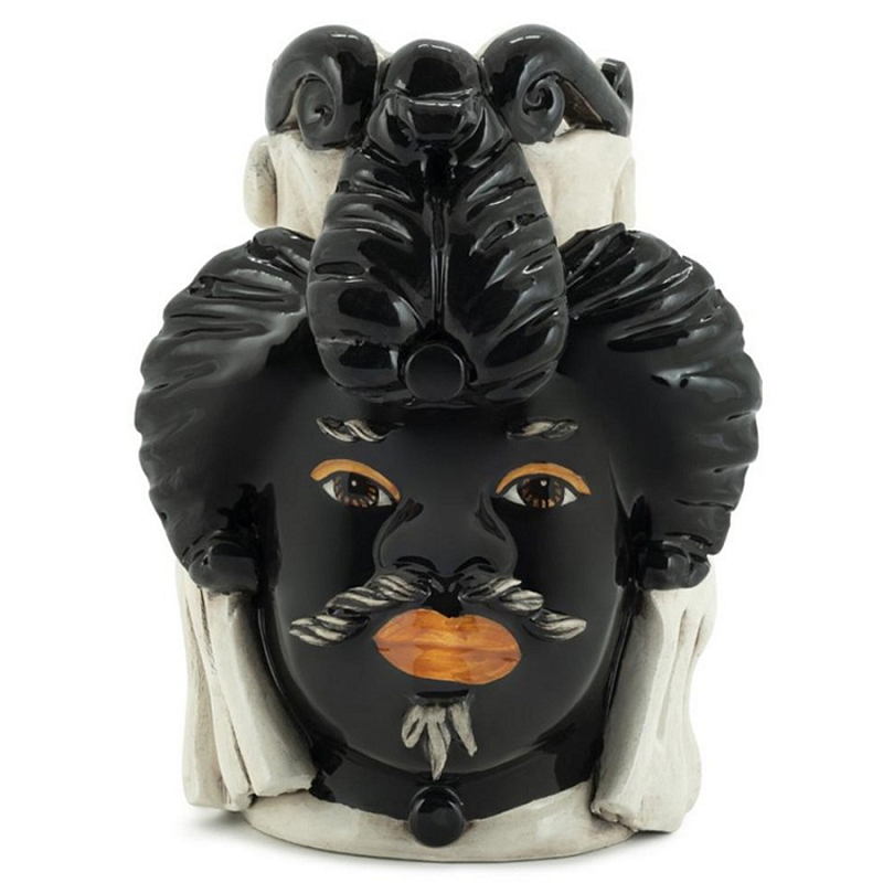 Ваза Vase Moro Man Small Black Черный Бежевый Ваза Vase Moro Man Small Black Черный Бежевый в Грозном | Loft Concept
