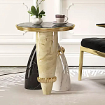 Дизайнерский журнальный стол круглый на 3-х фигурных ножках Cuzadit варинант исполнения - 2 | Loft Concept в Грозном