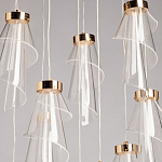 Люстра каскадная с 10-ю прозрачными плафонами Wave Line варинант исполнения - 4 | Loft Concept в Грозном