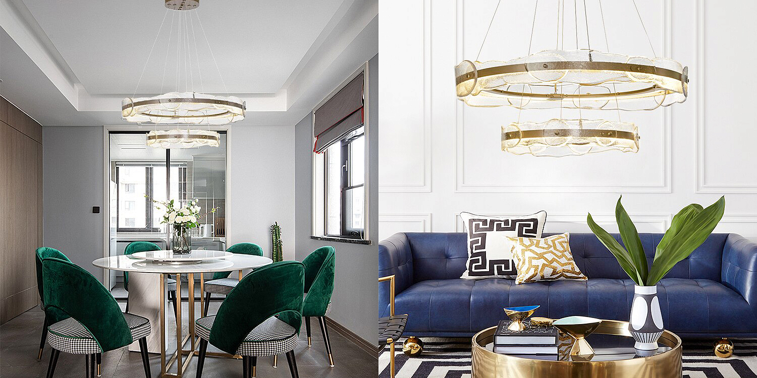 Люстра golden 2 RING horizontal chandelier Люстра golden 2 RING horizontal chandelier - Loft-Concept в Грозном