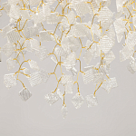 Люстра подвесная золотого цвета с декоративными ветвями и прозрачными рельефными подвесками FAIRYTREE Light варинант исполнения - 8 | Loft Concept в Грозном