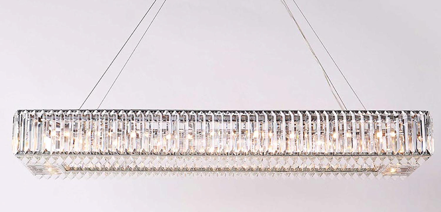 Люстра Darleen Crystal Nickel Rectangular Chandelier Люстра Darleen Crystal Nickel Rectangular Chandelier - Loft-Concept в Грозном