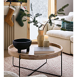 Журнальный стол с круглой деревянной столешницей Urban Style Space варинант исполнения - 5 | Loft Concept в Грозном