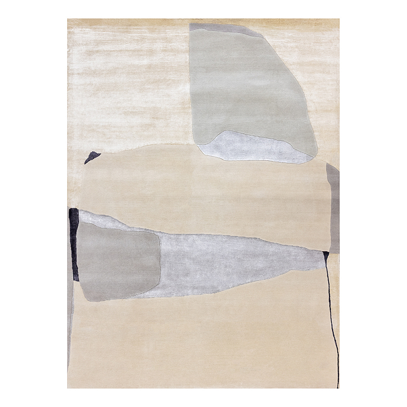 Ковер шелк Manhattan Wool Silk Carpet VI Серый Бежевый в Грозном | Loft Concept 