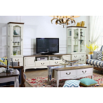 ТВ-тумба в стиле прованс из массива дерева Montmartre Wooden Provence TV Stand варинант исполнения - 3 | Loft Concept в Грозном