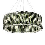 Круглая люстра с хрустальными подвесками Crystal Art Chrome Green Chandelier 12 варинант исполнения - 2 | Loft Concept в Грозном