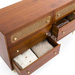 Комод с 6-ю ящиками с декором из ротанга Degarmo Chest of Drawers варинант исполнения - 3 | Loft Concept в Грозном