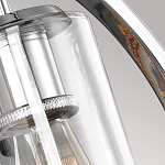 Бра цвета хром с круглой рамой и цилиндрическим прозрачным стеклянным плафоном на прямоугольном основании Feiss варинант исполнения - 5 | Loft Concept в Грозном