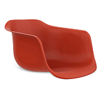 Стул пластиковый красного цвета на колесиках с подъемно-поворотным механизмом Eames Red варинант исполнения - 2 | Loft Concept в Грозном