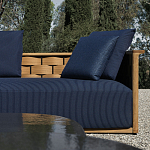 Дизайнерский уличный диван из массива дерева с плетеной спинкой PALINFRASCA Sofa варинант исполнения - 24 | Loft Concept в Грозном