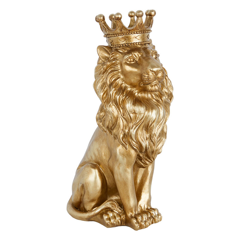 Статуэтка лев с детализированной гривой и изящной короной Lion Crown Золотой Статуэтка лев с детализированной гривой и изящной короной Lion Crown Золотой в Грозном | Loft Concept