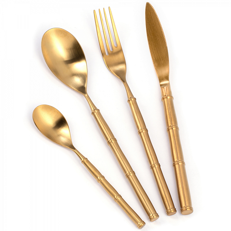 Столовые приборы Bamboo Gold Золотой Столовые приборы Bamboo Gold Золотой в Грозном | Loft Concept