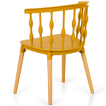 Пластиковый стул на ножках из массива бука Ferret Spiral Mustard варинант исполнения - 6 | Loft Concept в Грозном